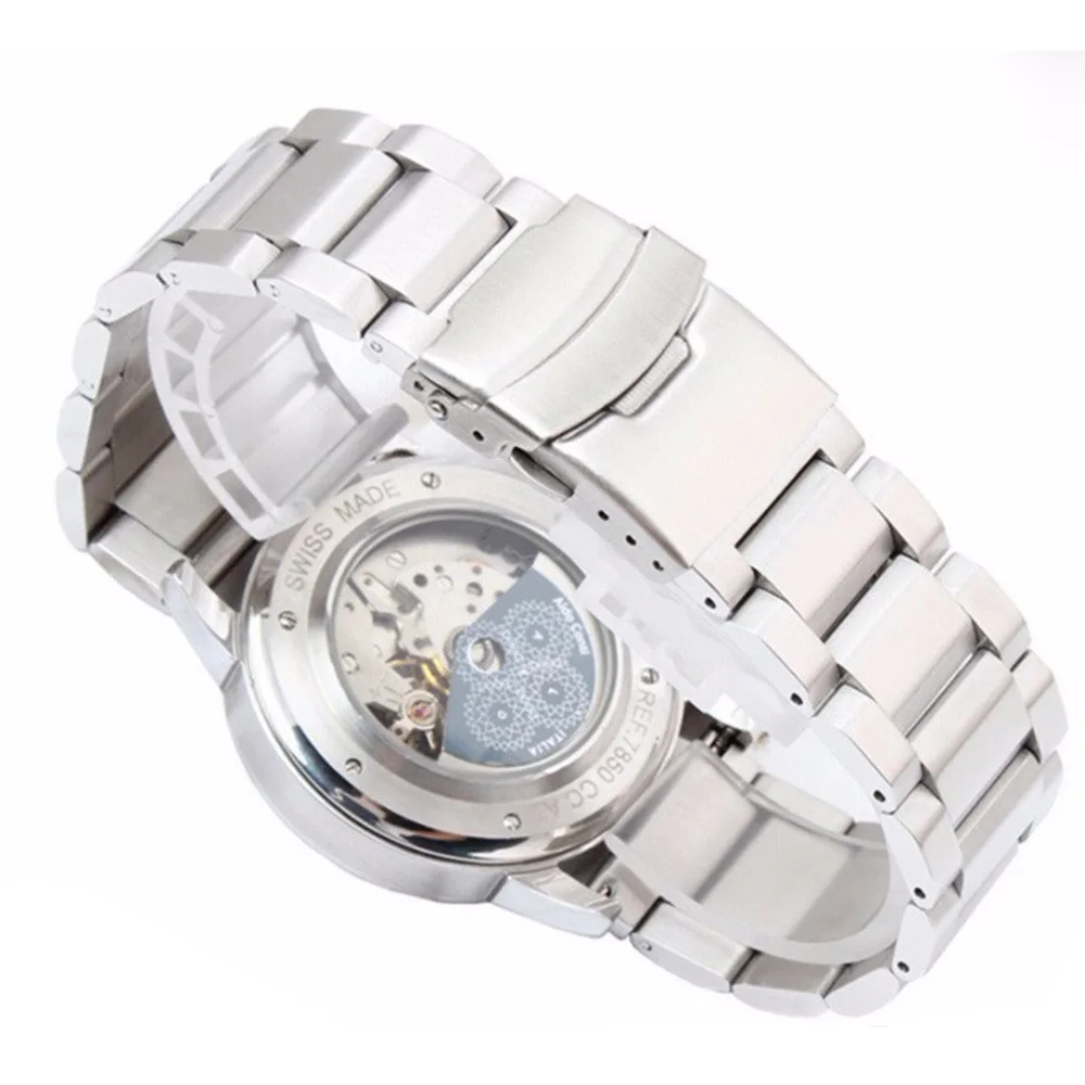 Ремешок для часов CARLYWET из нержавеющей стали с матовым покрытием серебристый