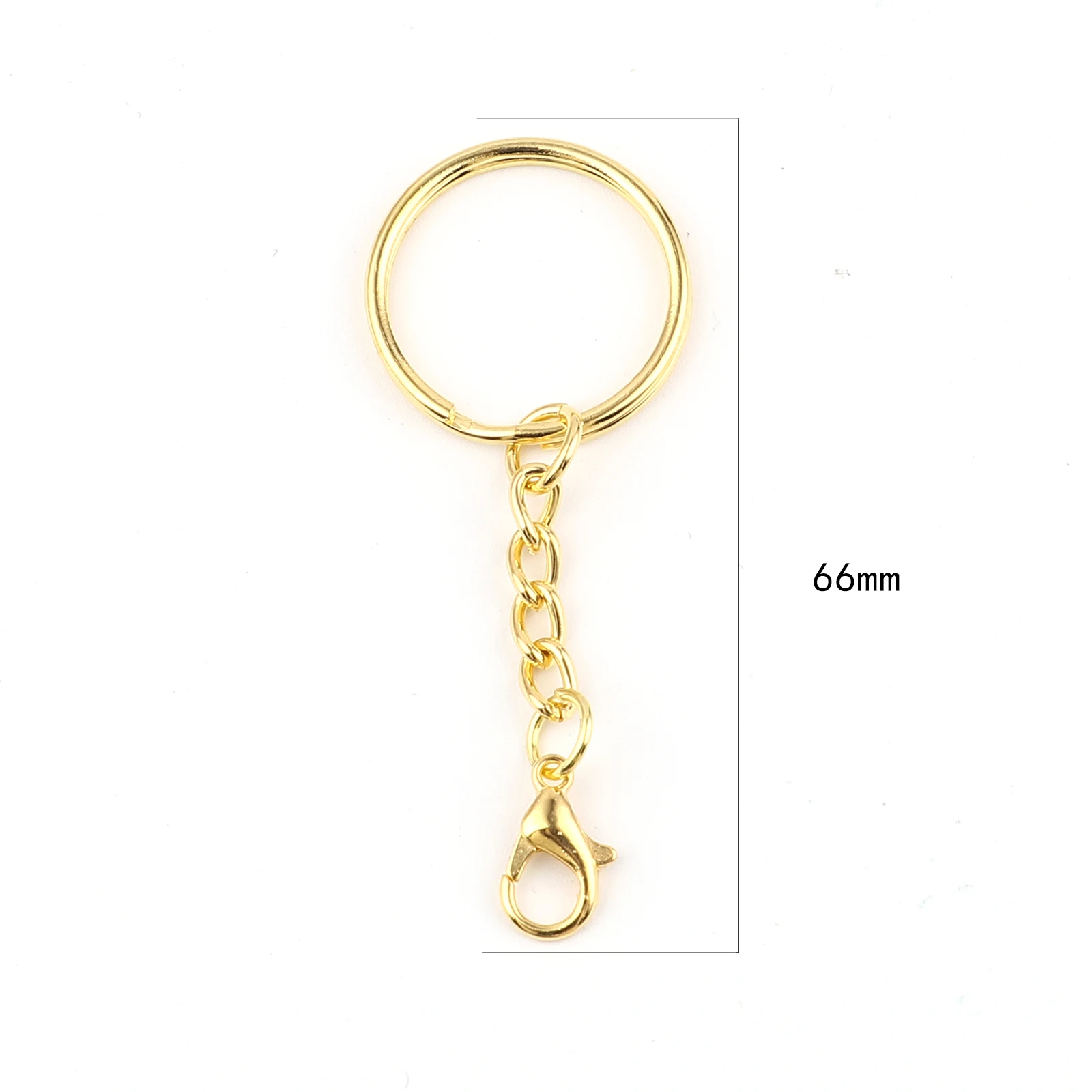 

Doreen Box Iron Based Alloy Keychain & Keyring Gold Plated Circle Ring for DIY Jewelry Making 6.6x2.5cm,20 PCs