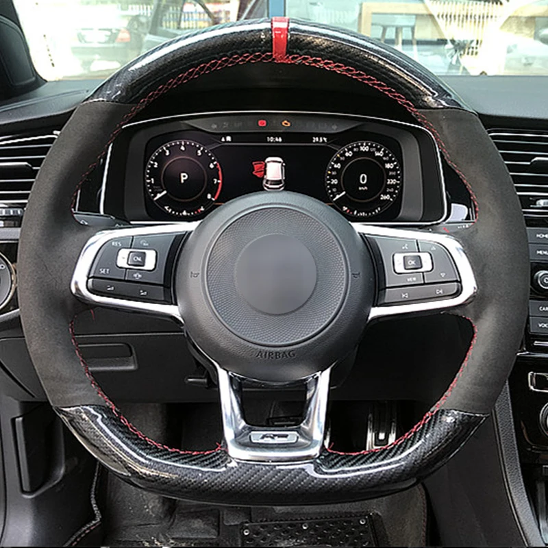 Черная замша из углеродного волокна для Volkswagen Golf 7 GTI Golf R MK7 Polo Scirocco 2015 2016
