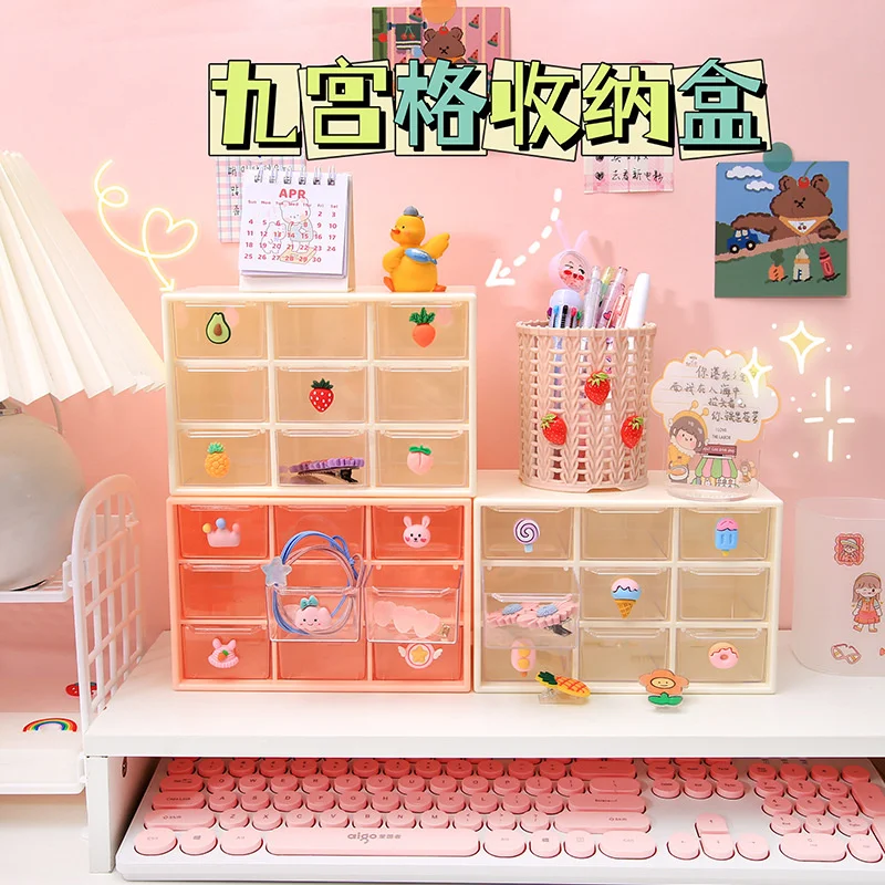 

Drawer Storage Box Stationery Organizer for Cosmetics Desktop Stationery Trinkets Desk Holder Accessories Office School Supplies