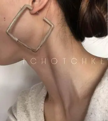 Женские массивные серьги гвоздики Glam полимерные квадратные в стиле хип хоп панк