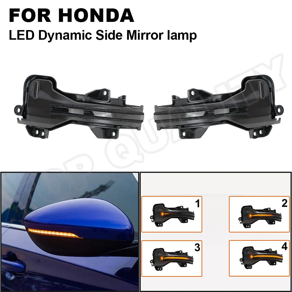 

Светодиодный индикатор бокового зеркала для Honda Odyssey City CR-V Fit Jazz Accord Spirior HR-V Vezel, динамический мигающий указатель поворота