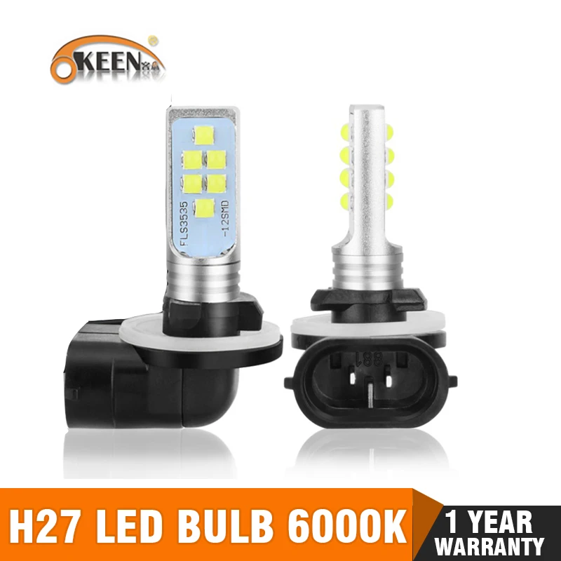 2 шт. H27 Led 880 881 P13W Светодиодная лампа PSX26W H27W 1400LM 6000K белая Автомобильная