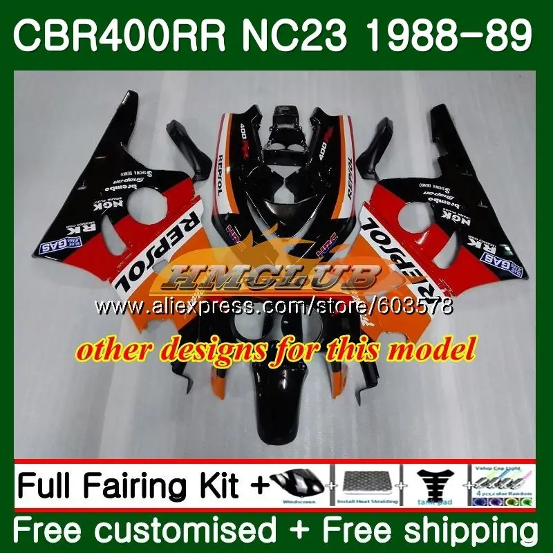 Обтекатели CBR400 RR для HONDA NC23 CBR400RR 1988 1989 1990 1991 1992 1993 96CL.64 CBR 400 400RR 88 89 90 91 92 93 черные