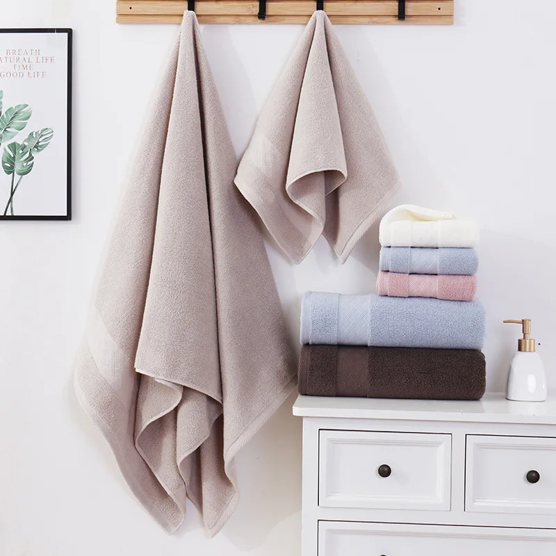 

100% Cotton Bath Towels Thicken Comfortable Soft Absorbent Large Bath Towel Washcloth for Family Bathroom Face Towel 1pcs