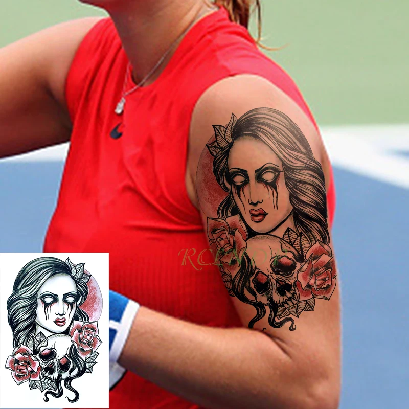 Водонепроницаемая Временная тату наклейка с изображением волка для девушек