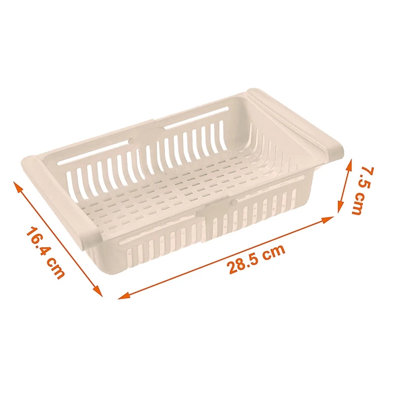 Retractable Drawer Type Refrigerator Storage Box Food Classified Organize Fit For Fridge Shelf Under 0.5 Inch - 3 Color |