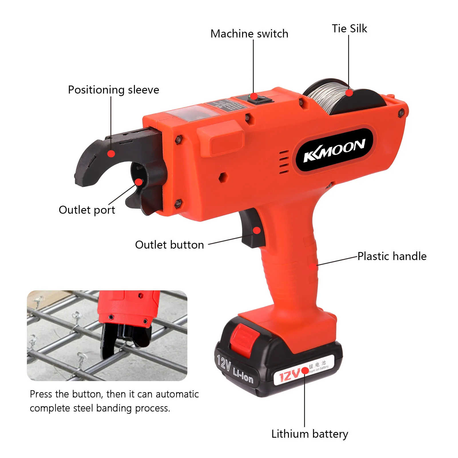 

Машина для перевязки арматуры, 0,55 мм, 12 В, 8-34 мм