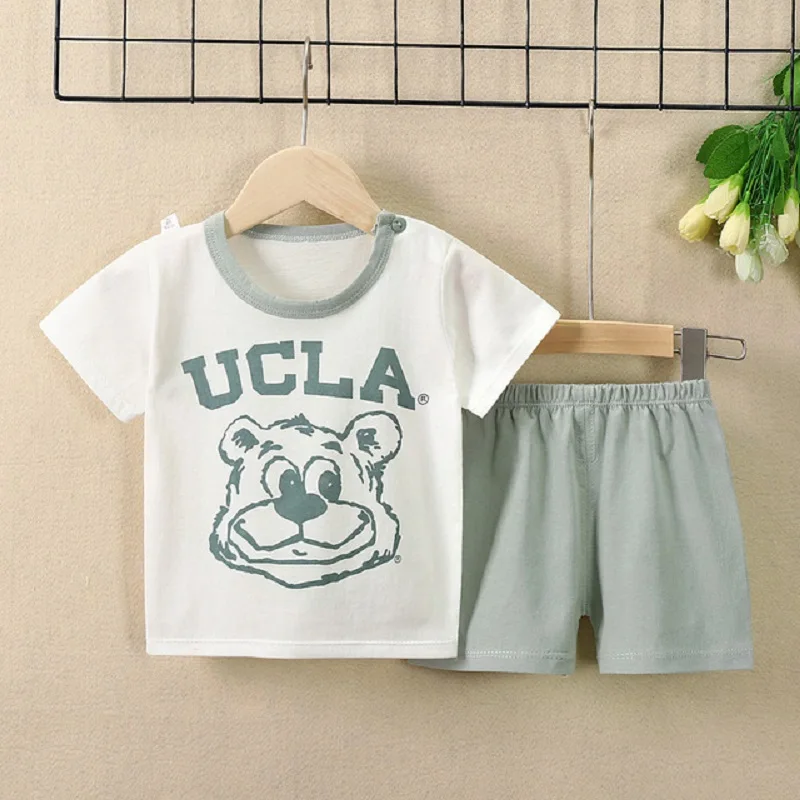 

Summer New Born Baby Clothes New Style Cute Graphics Pure Cotton T-shirt Bodysuit Jumpsuit Boy And Girl Set