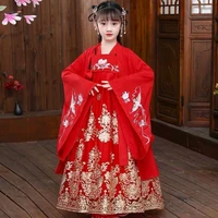 children hanfu clothing girl chinese new year outfit hanfu cosplay embroidery tang suit princess folk dance costume tang suit