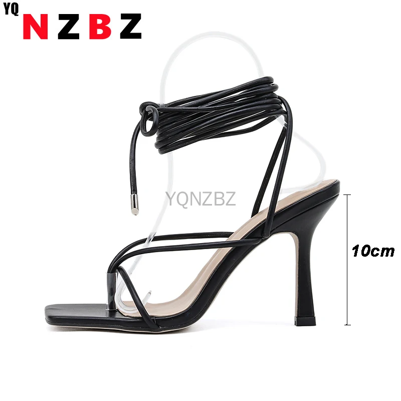 

Summer women sandals narrow band vintage square toe high heels cross strap thong sandals women V shape design shoes women