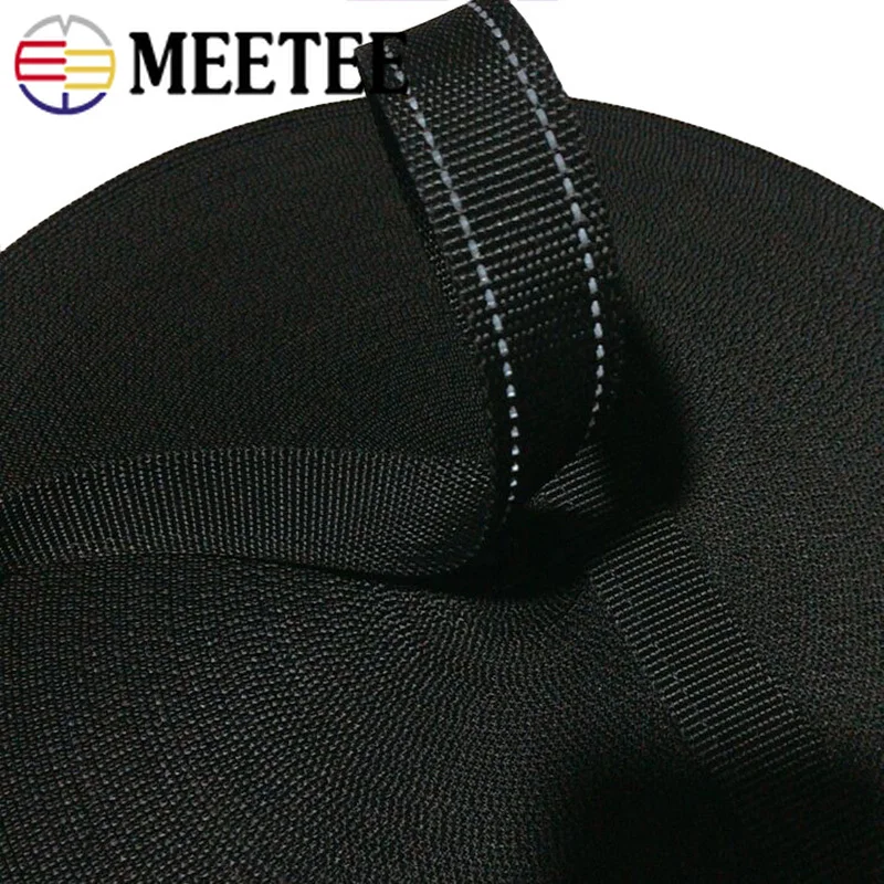 Meetee 10 ярдов/20/25 мм рефлекторная нейлоновая тесьма в полоску лента DIY собачьих ошейников лента Чемодан одежда с поясом швейные принадлежности