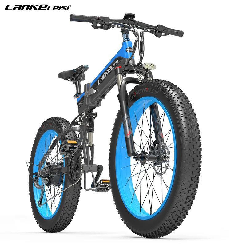 

LANKELEISI T750Plus Folding Electric Bicycle 48V 1000W 13Ah Lithium Battery Assisted Mountain Ebike 27 Speed 26inch Fat Bike