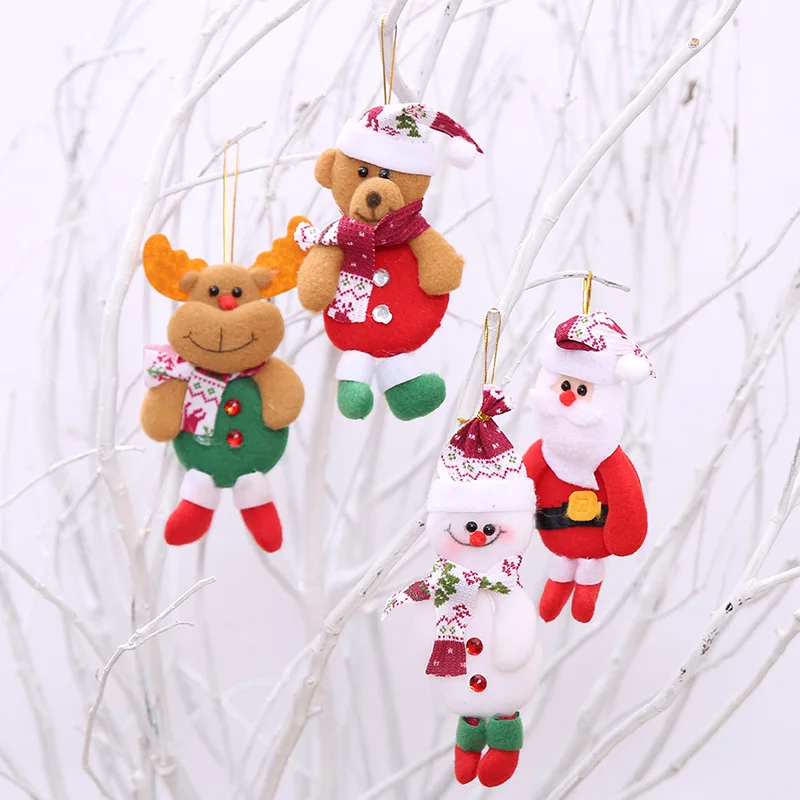 

2pcs Christmas Santa Claus Snowman Doll Toy Christmas Tree Ornaments Decoration Exquisite for Home Christmas Accessories