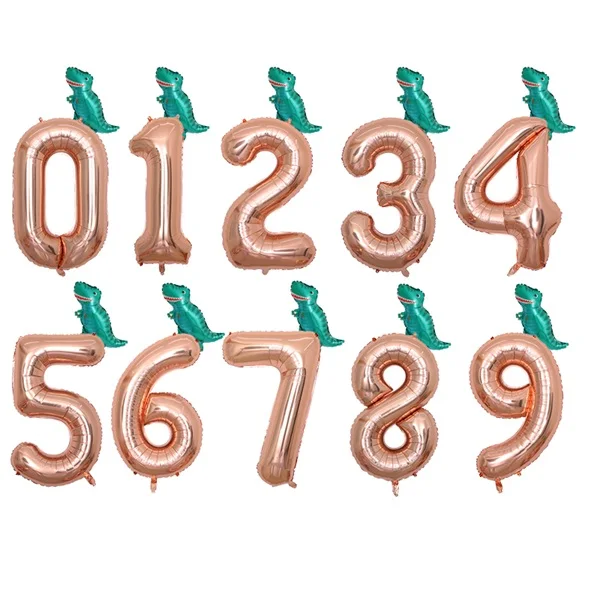 Rose gold A 1 компл. Динозавр фольга гелий мультфильм 40 дюймов количество шары День рождения украшение детские игрушки динозавр забавные подарки детский душ - Цвет: Rose gold A