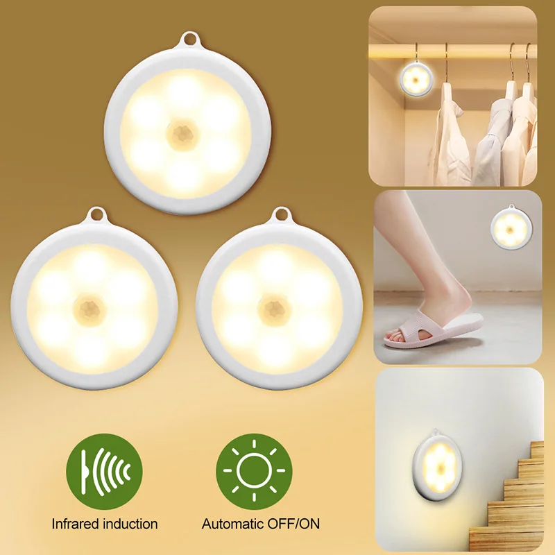 3 Warm White 6 светодиодный инфракрасный датчик движения, активированный светильник для шкафа, беспроводные лампы для коридора, для спальни, шкафа, лестницы, шкаф, светильник ing - Цвет: 3 Warm White