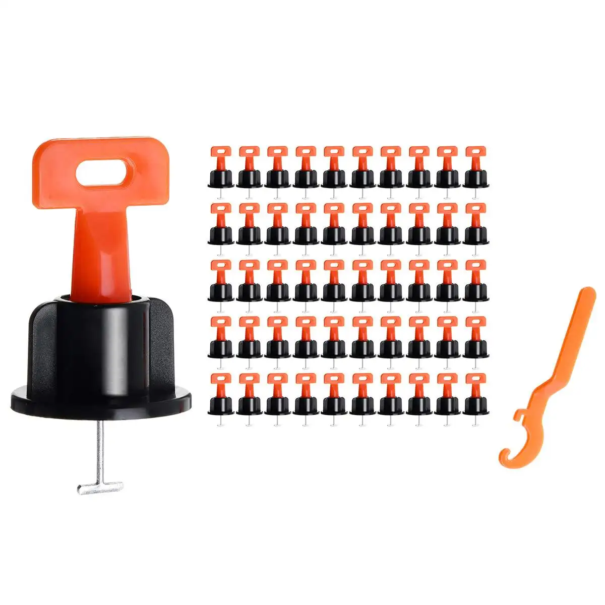 

50Pcs Flat Ceramic Floor Wall Construction Tools Reusable Tile Leveling System Kittile Leveling System Kit For Tile