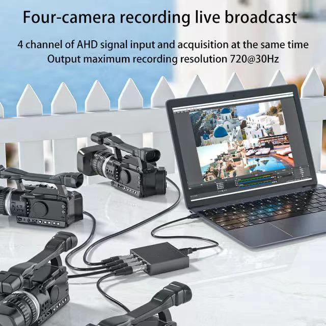 

DV 720P Support CCTV Connection 4 CH AHD to USB 3.0 Video Capture Box for Wedding Shoot