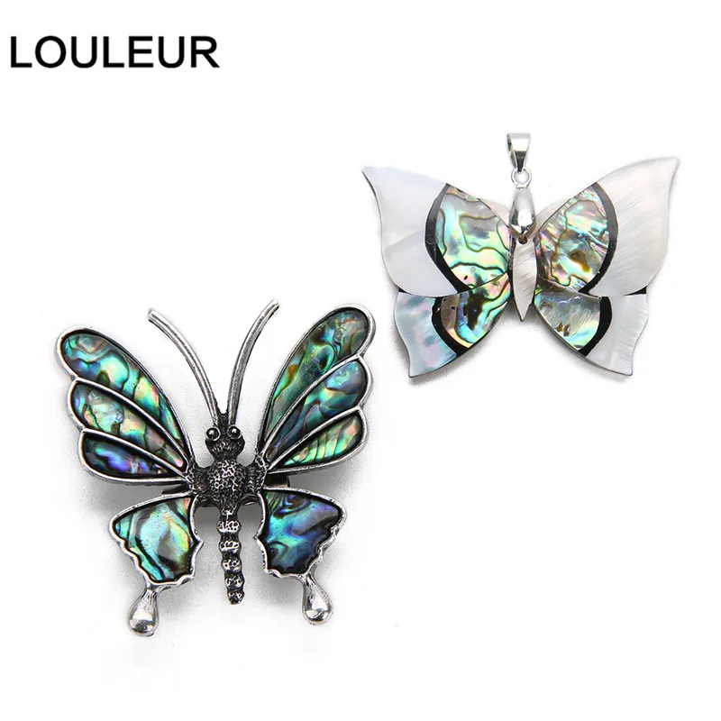 LOULEUR 2 стильные женские винтажные бабочки Натуральные Цветные подвесные броши в
