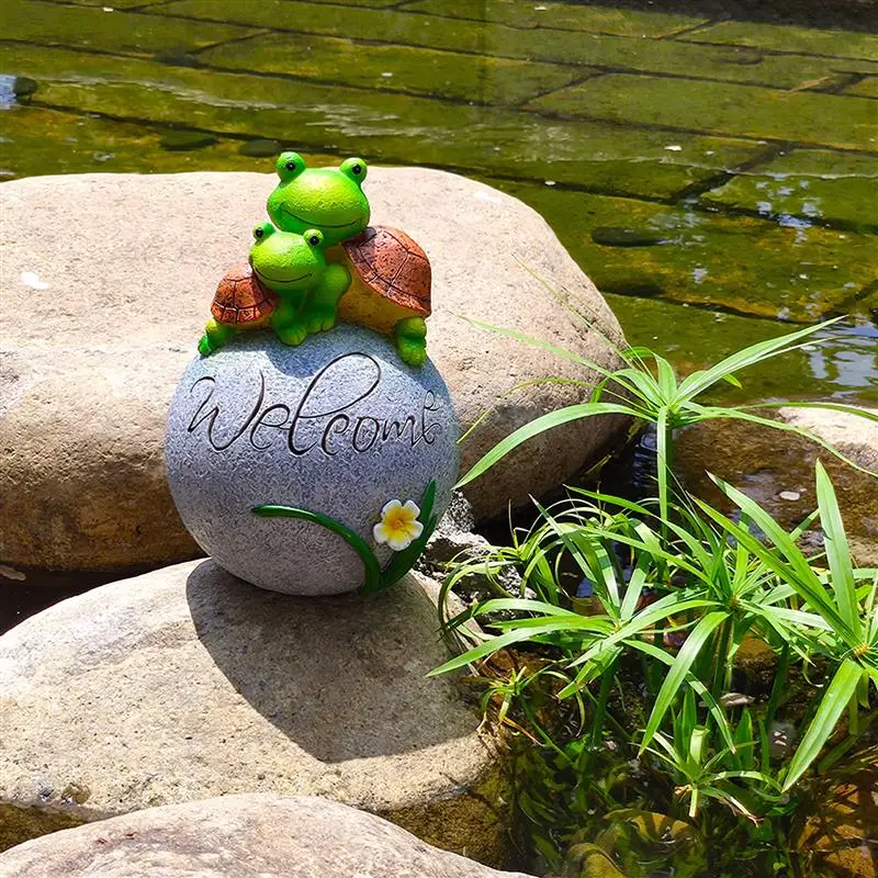 5 дюймов садовая статуя черепахи орнамент Добро пожаловать на скале для улицы или