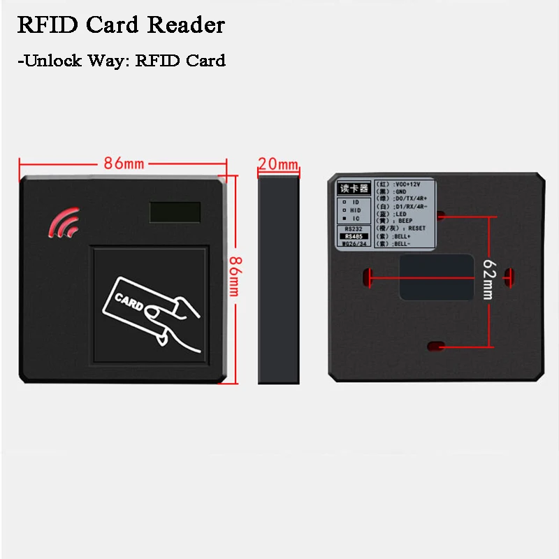 Кард ридер для дверей гаража RFID 12 В цифровой электрический замок 125 13 56 МГц Wiegand 34/26