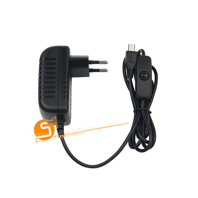 5V 3A Raspberry Pi 3 Power Supply Switch Button Adapter Micro USB Port for Model B | Компьютеры и офис