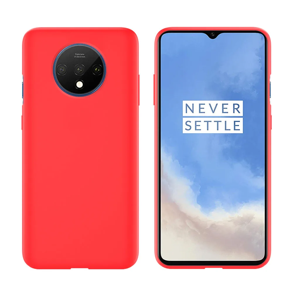 Для Oneplus 7T чехол для OnePlus 6t 6 мягкий жидкий силиконовый чехол для Oneplus 7 7T Pro ультратонкий противоударный полный защитный чехол - Цвет: Красный