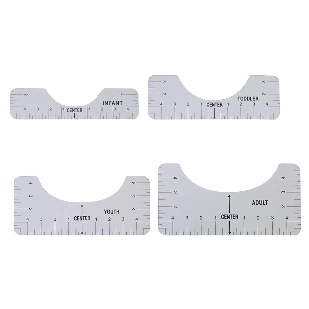 

4 PCS T-Shirt Ruler Multifunctional Alignment Tool Guide Fashion Rulers With Chart DIY Drawing Template Craft Tool Drafting