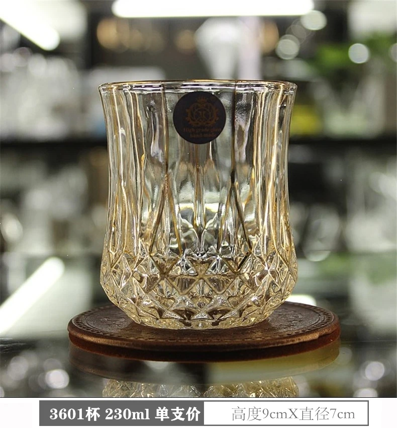 

Vintage Crystal Wine Glass Whiskey Gold Margarita European Wine Glass Beer Large Pattern Copas De Vino Kitchen Supplies DK50WG