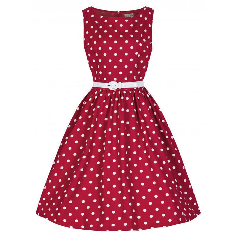 Sommer Frauen винтажный в горошек 1950 х годов рокабилли кэжуал Abend Party Schaukel Kleid|Женские