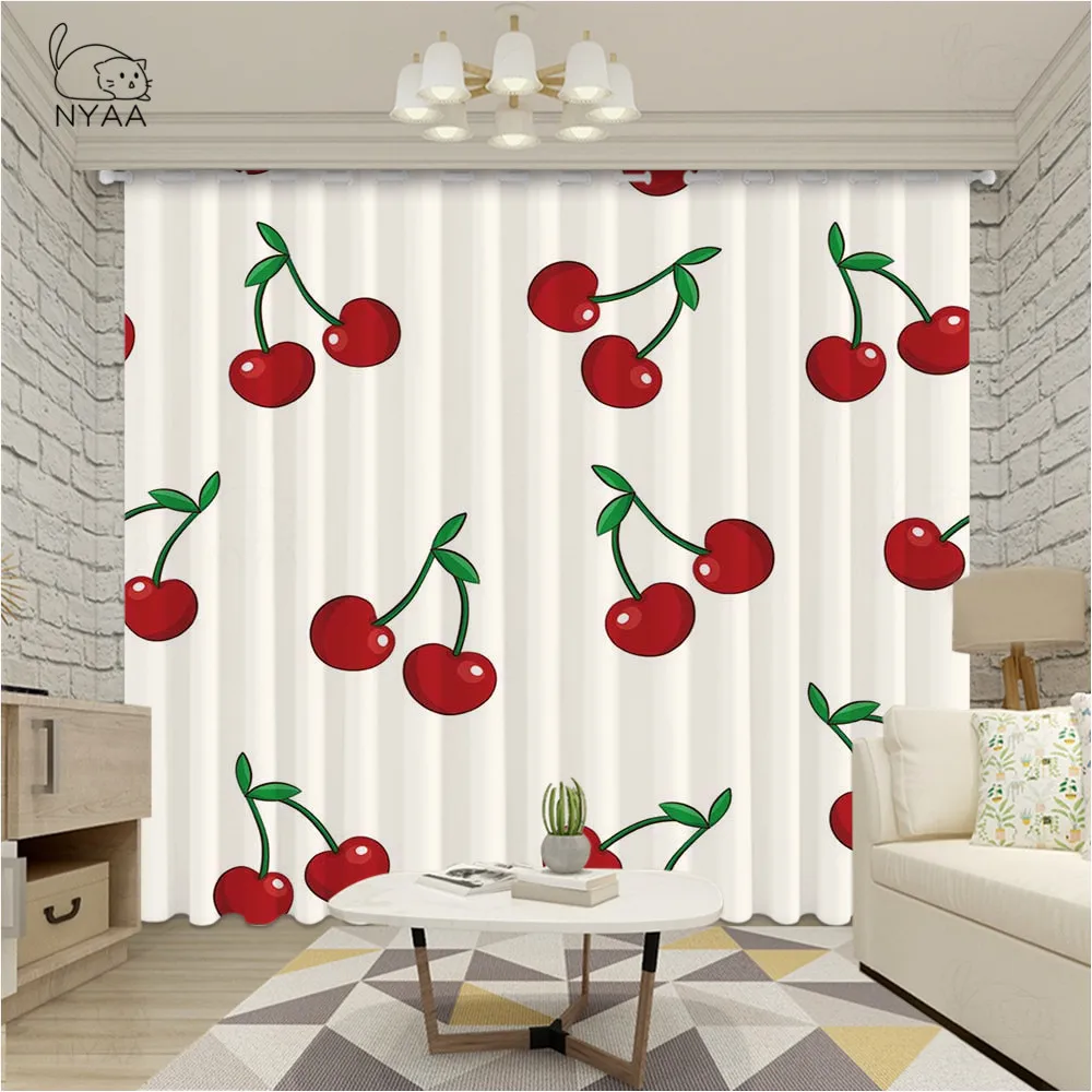 Занавеска для детской комнаты микро затенение занавеска С вишенками красного
