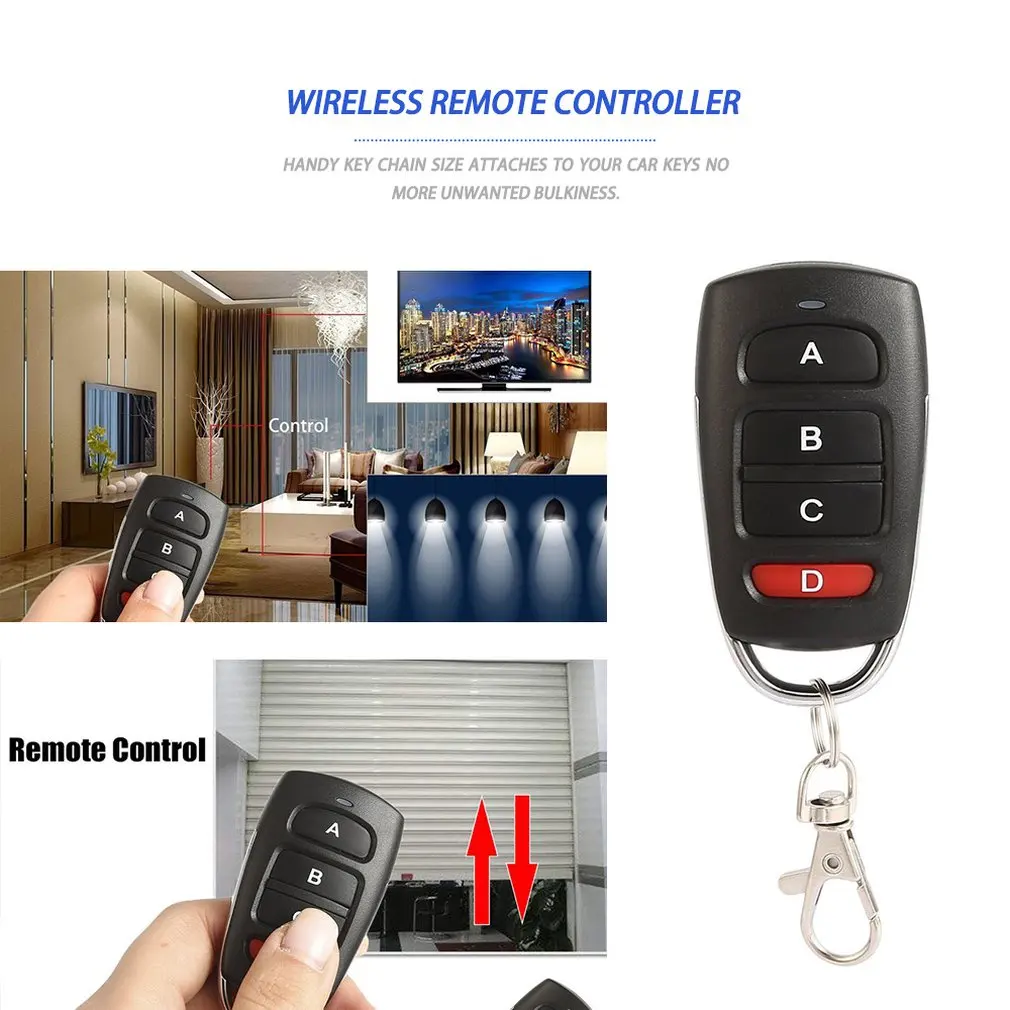 Универсальный копировальный ключ 433 МГц беспроводной металлический 4-клавишный