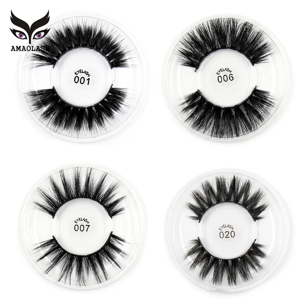 AMAOLASH 3D шелковые ресницы натуральные длинные из искусственной норки крестовые