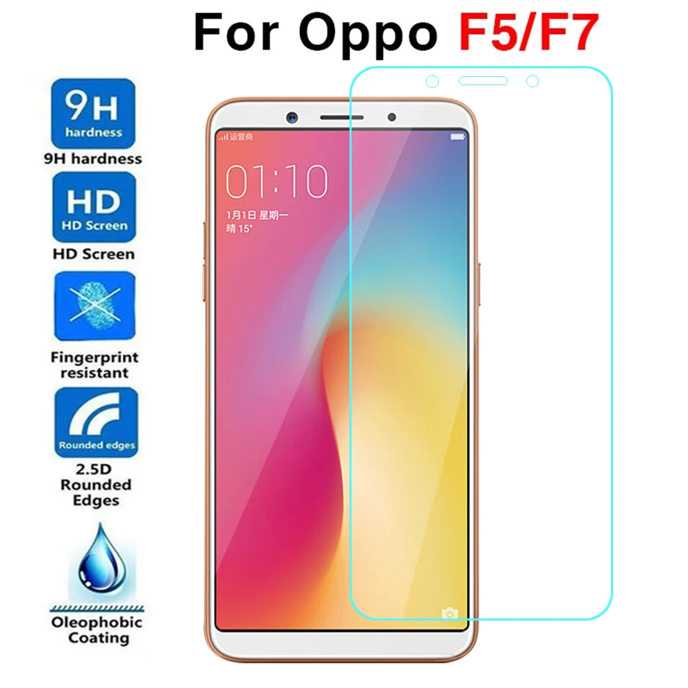 

2 шт. Защитное стекло для oppo f5 f7 закаленное стекло чехол для oppo f 5 7 5f 7f защита для экрана Защитная пленка для телефона защита