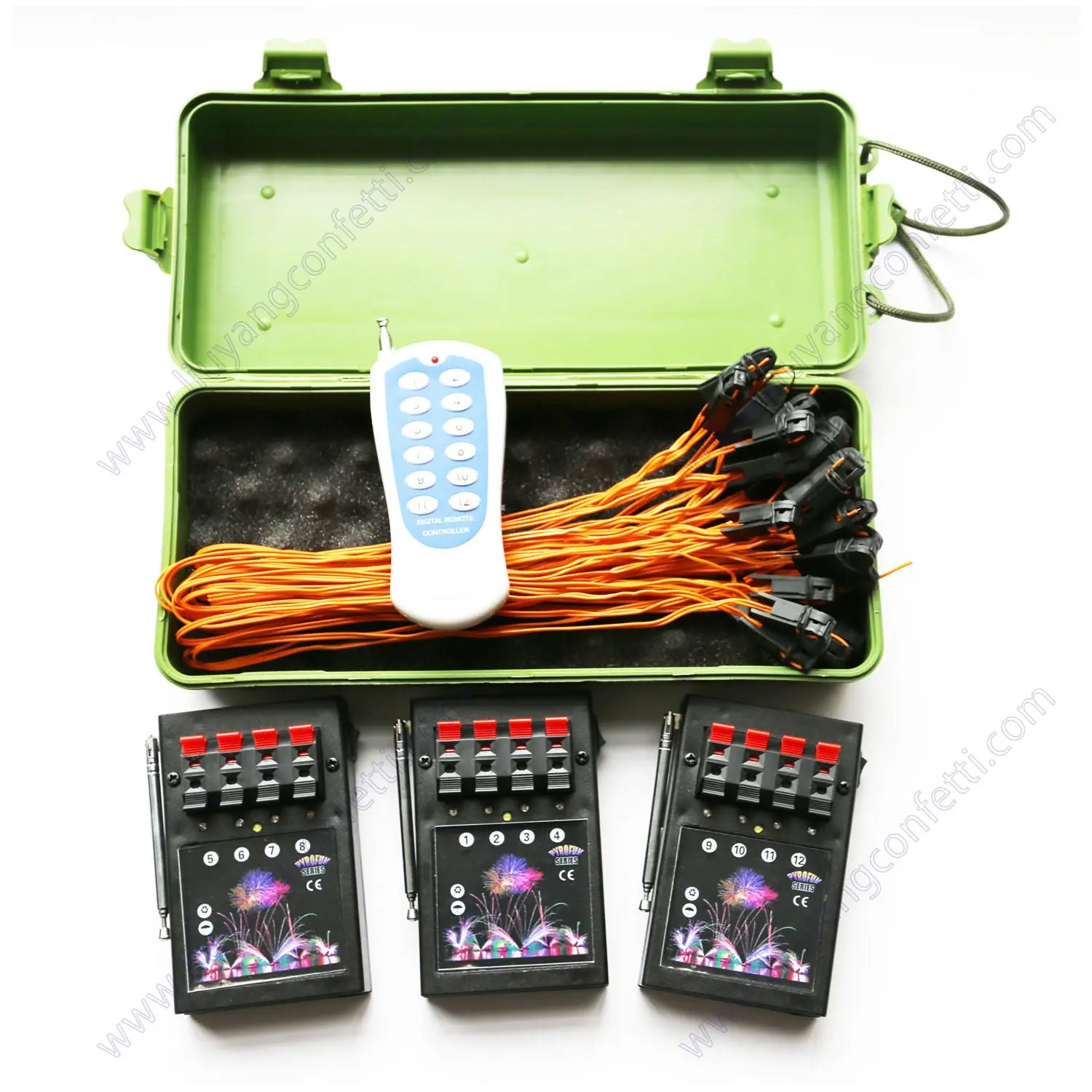 Fireworks firing System Wedding Stage Fountain 12 Cues 24pcs 0.5m Talon Igniter Channel Remote Control Receiver Machine Wireless