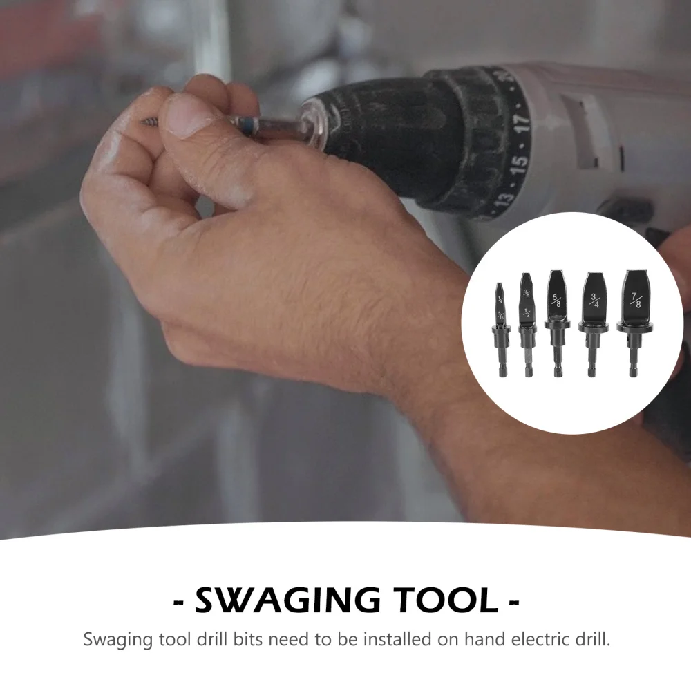 

5pcs Swaging Tool Drill Bit HVAC Tools Copper Pipe Expander Manual Tube Expander