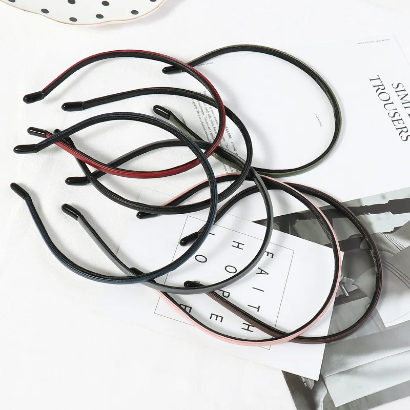 Узкий ободок из искусственной кожи для женщин детские повязки волос повязка