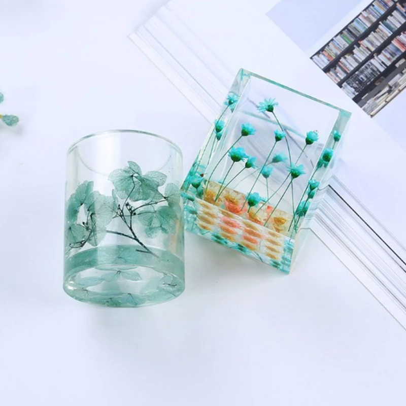

68Pcs Epoxy Resin Mold Set Square Cylinder Cube Round Diamond Mixing Cup Pendant Silicone Mould DIY Crafts Coaster Tool
