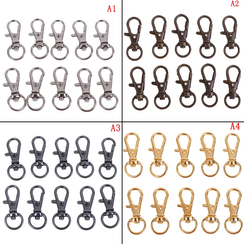 10Pcs/lot Bag Clasps Lobster Swivel Keychain Trigger Clips Snap Hook Keyring Holder Jewelry Accessories New Fashion | Украшения и