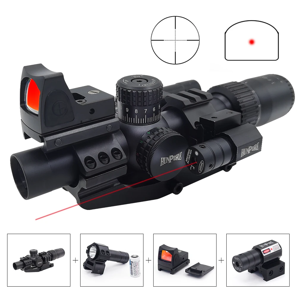 VT-1 1.5-6X20ME DISCOVERY Rifle Scope Tactical Optic Red Illuminated Riflescope Holographic Reflex  Red Dot Combo Hunting Scope