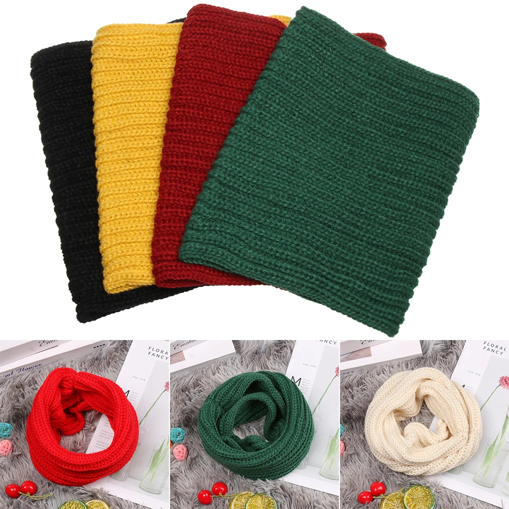 Новинка зимы Теплые шарфы для маленьких девочек Модный вязаный шарф с воротником