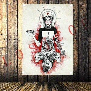 Classic Rock n Roll Popular Music Band Posters High Quality Four Holes Flag & Banner Office Music Studio Room Wall Decoration