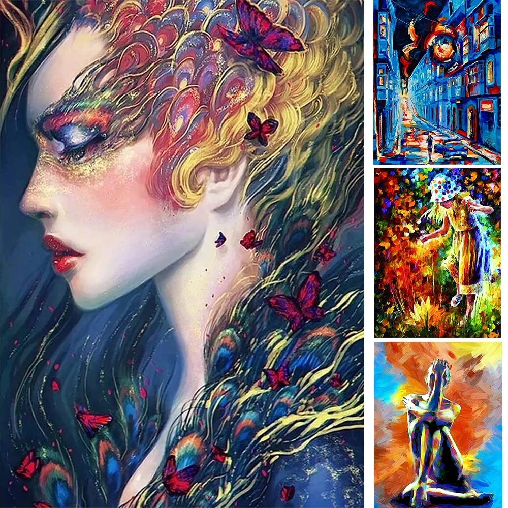 

5D DIY Woman Oil Painting Series Full Square/Round Diamond Mosaic Embroidery Art Landscape Diamond Painting Home Decoration New