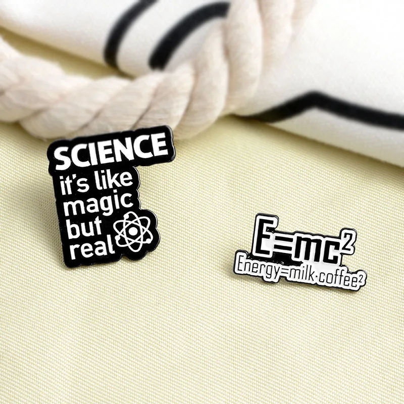 

Science Equation Letter Alloy Brooch Bag Clothes Backpack Lapel Enamel Pin Badges Jewelry Gift For Friend Men Women Accessories