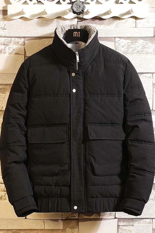 

Winter Pop Parkas Men Stand Collar Large Size 5XL Tooling Wind Warm Jacket Men Fashion Premium Padded Jacket Parkas Coats