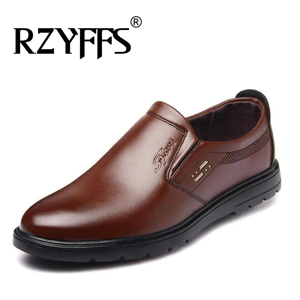 New Men Wedding Dress Shoes Black Round Toe Flat Business British Lace-up Men's Loafers black Brwon shoes VV-53Z | Обувь