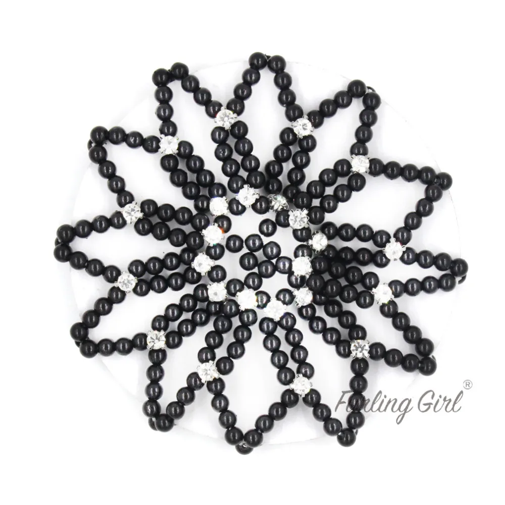 1 шт. или 2 ручной работы Вязание крючком жемчужные эластичные сетки для волос