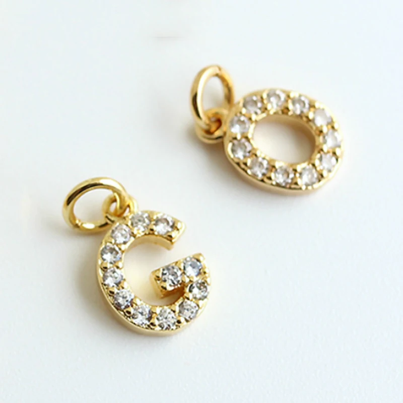 

letter Charm Charms for Jewelry Making Supplies 26 Letter Accessories Finding Diy Bracelet Necklace Earring Charms Mosaic CZ