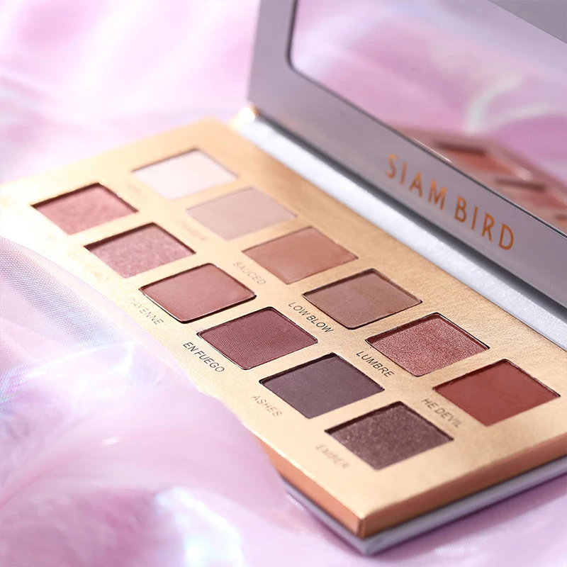 Siambird Professional Eyeshadow Pallete Glitter Eye Shadow Palette Matte Shiny Red Peach Shadows With Sparkles Makeup Pigment