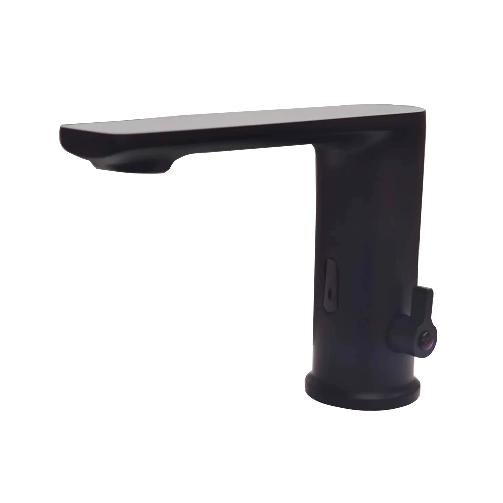 

Автоматический смеситель для раковины Blaco, черный цвет, полностью латунный медный Смеситель для холодной и горячей воды, 220 В переменного тока, питание от аккумулятора постоянного тока, 6 напряжений